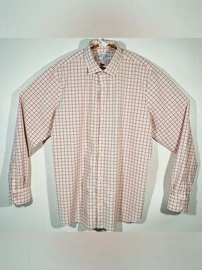 Mizzen Main Leeward Shirt XXL Trim Fit Pink Gray Check Performance Button Up 2XL